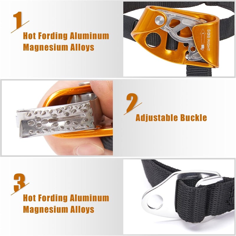 SOB Quick Step Foot Ascender,Outdoor Rock Climbing Tree Arborist, Mountaineering Equipment Climbing Rappelling Device for 8-13mm Rope - Image 5